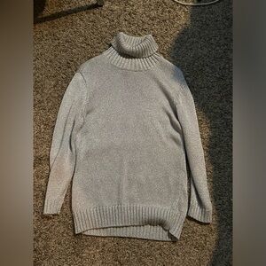 Lauren Ralph Lauren Sweater Women’s M Sliver Shimmer Knit Turtleneck